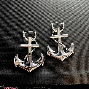 Anchor Plug Hoop Earrings